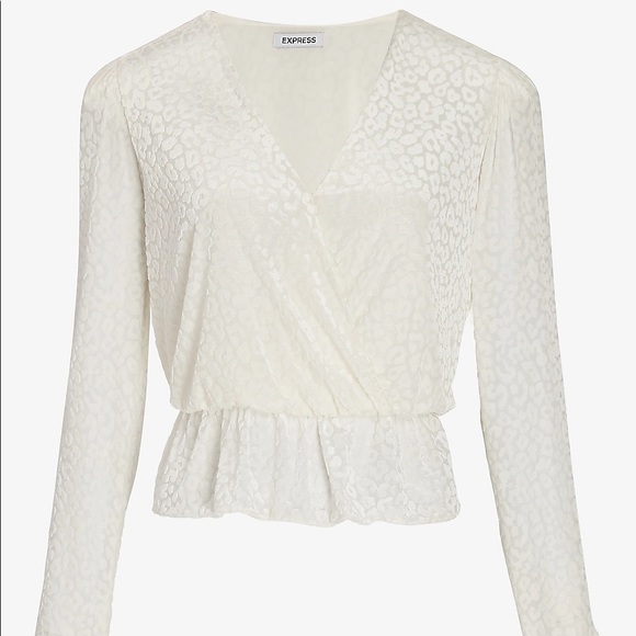 Velvet Burnout Leopard Peplum Top - Picture 2 of 3